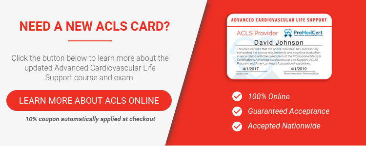 An ACLS card from ProMedCert